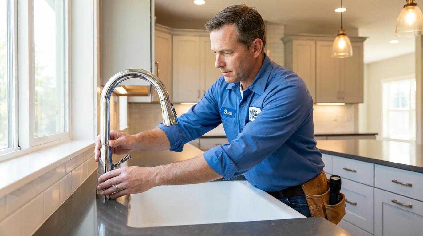 Kitchen faucet installation by Johns Plumbing LLC in Ward