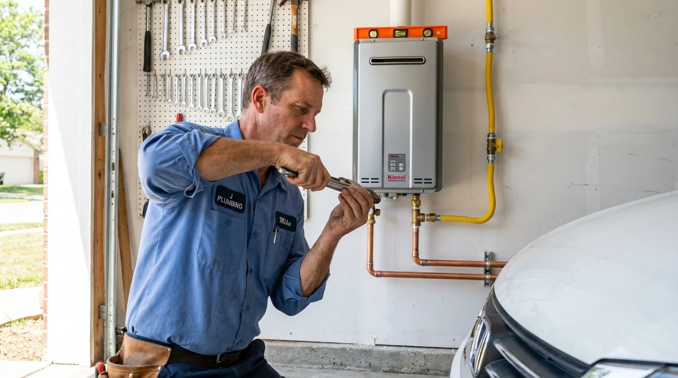 Tankless water heater installation by a Johns Plumbing LLC plumber in Ward